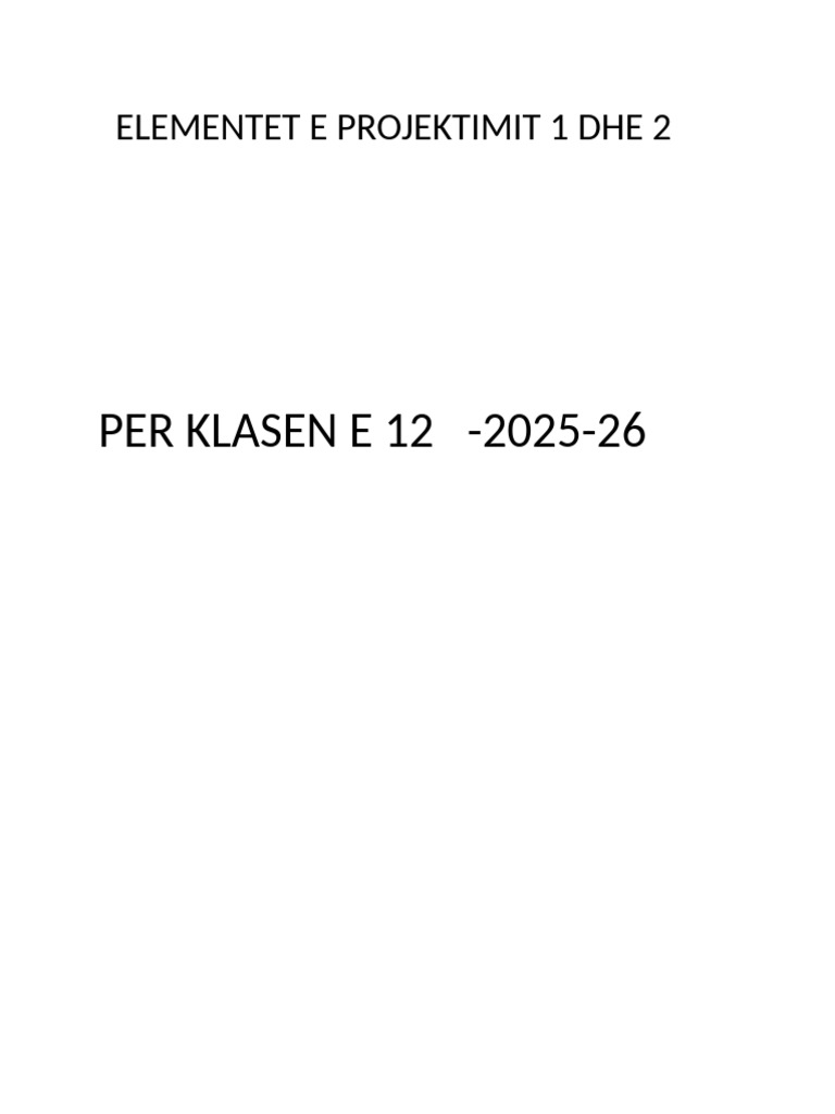 Elementet e Projektimit 1 Dhe 2 | PDF