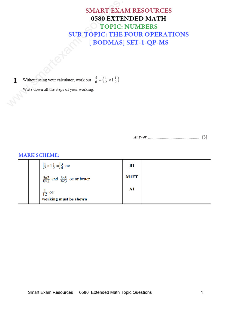 Extended Math Operations Practice | PDF | Evaluation Methods ...