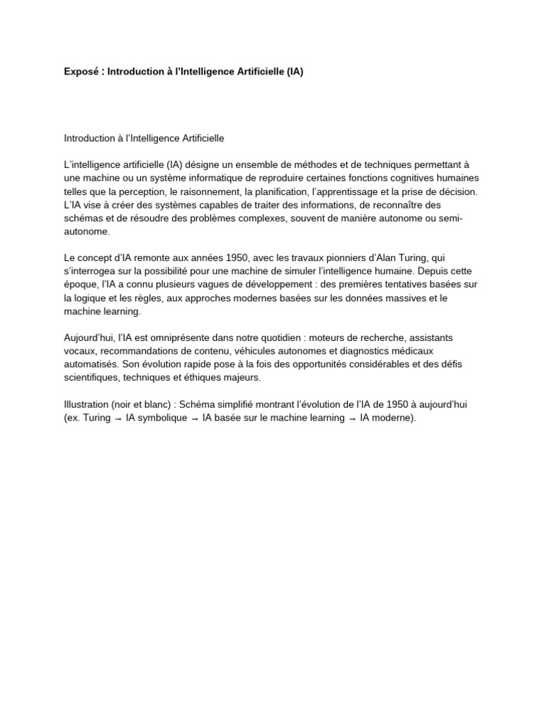 Introduction à l'Intelligence Artificielle | PDF | Intelligence ...