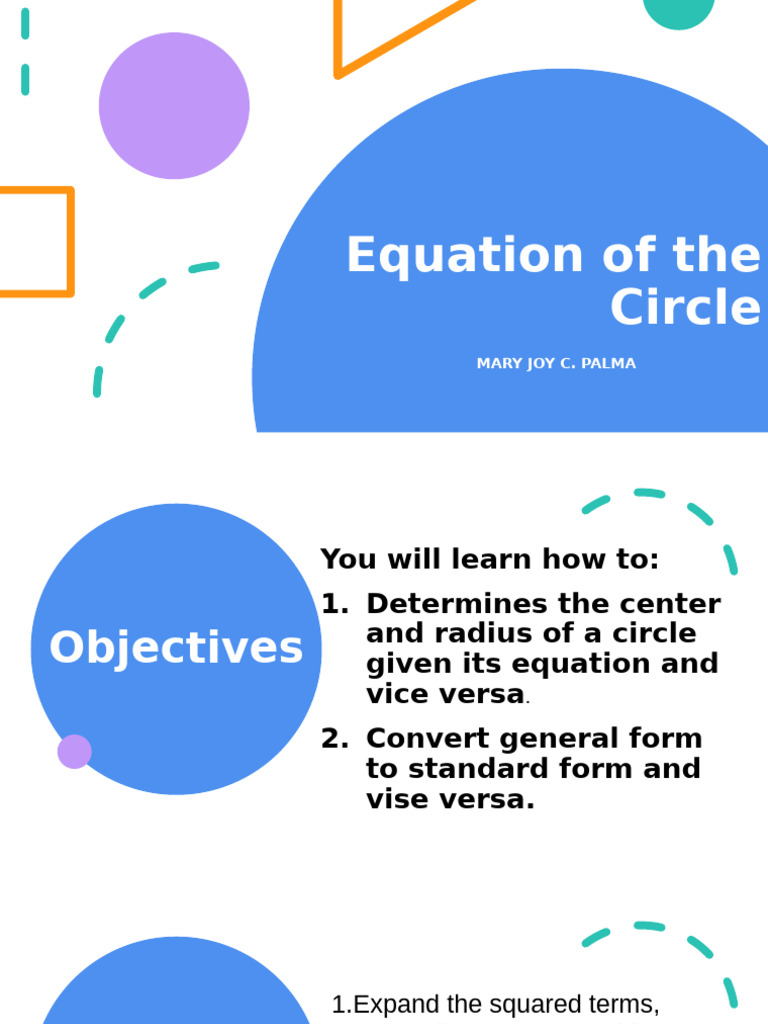 Circle Equation: Center, Radius, Forms | PDF