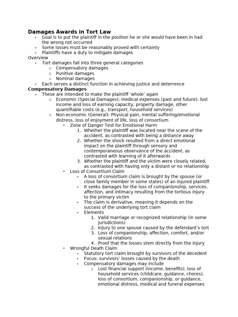 Understanding Tort Law Damages Awards | PDF | Damages | Punitive Damages