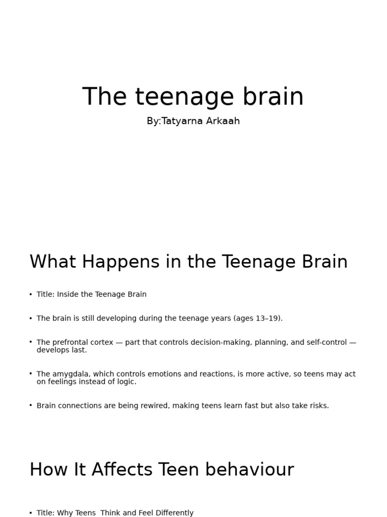 Understanding the Teenage Brain Development | PDF