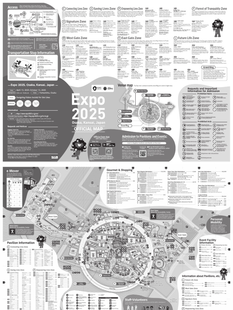 EXPO Map English Omote A3 Gray 250326 | PDF | Public Transport | Transport