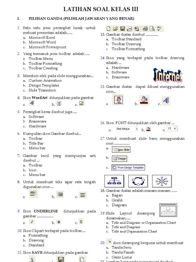 Latihan Kumpulan Soal Tik Sd
