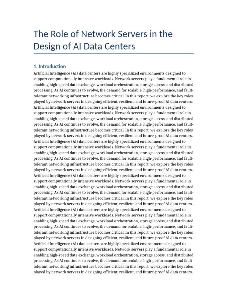 Network Servers in AI Data Center Design | PDF | Data Center | Scalability