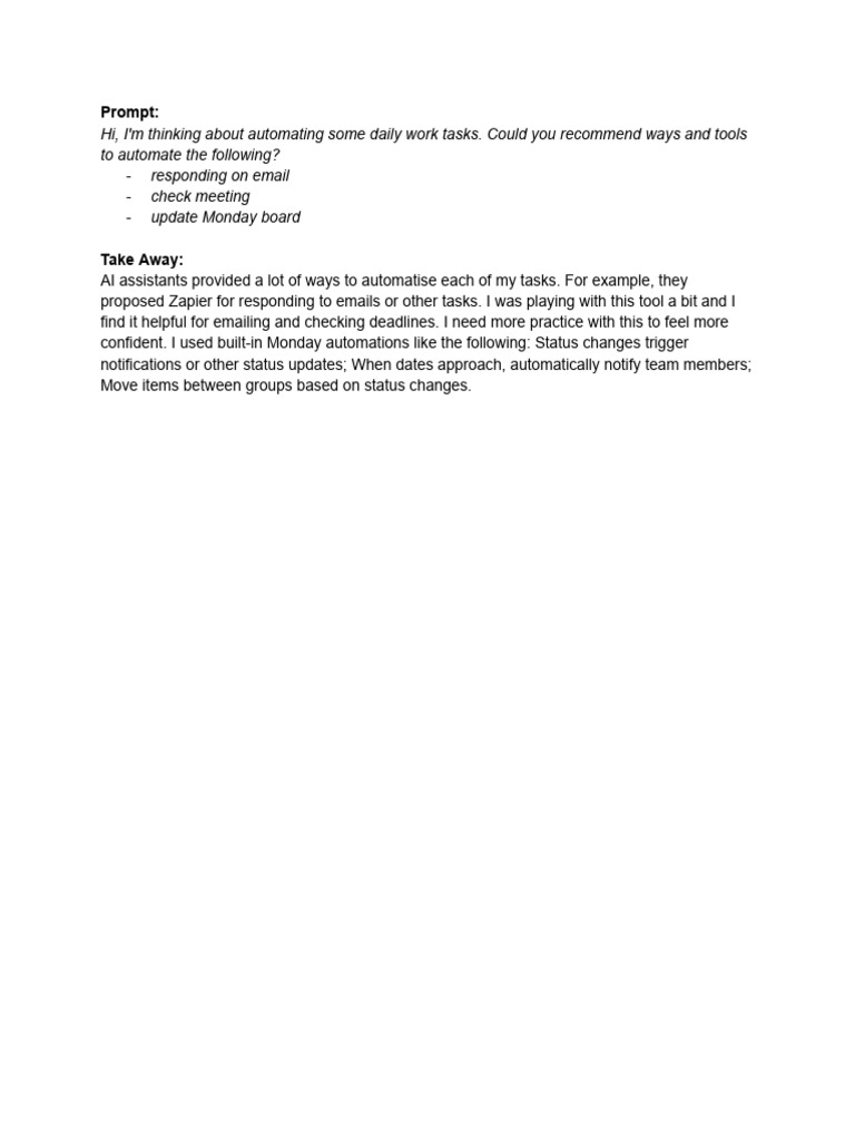 Automate Daily Tasks: Email, Meetings, Monday | PDF | Gmail | Microsoft ...