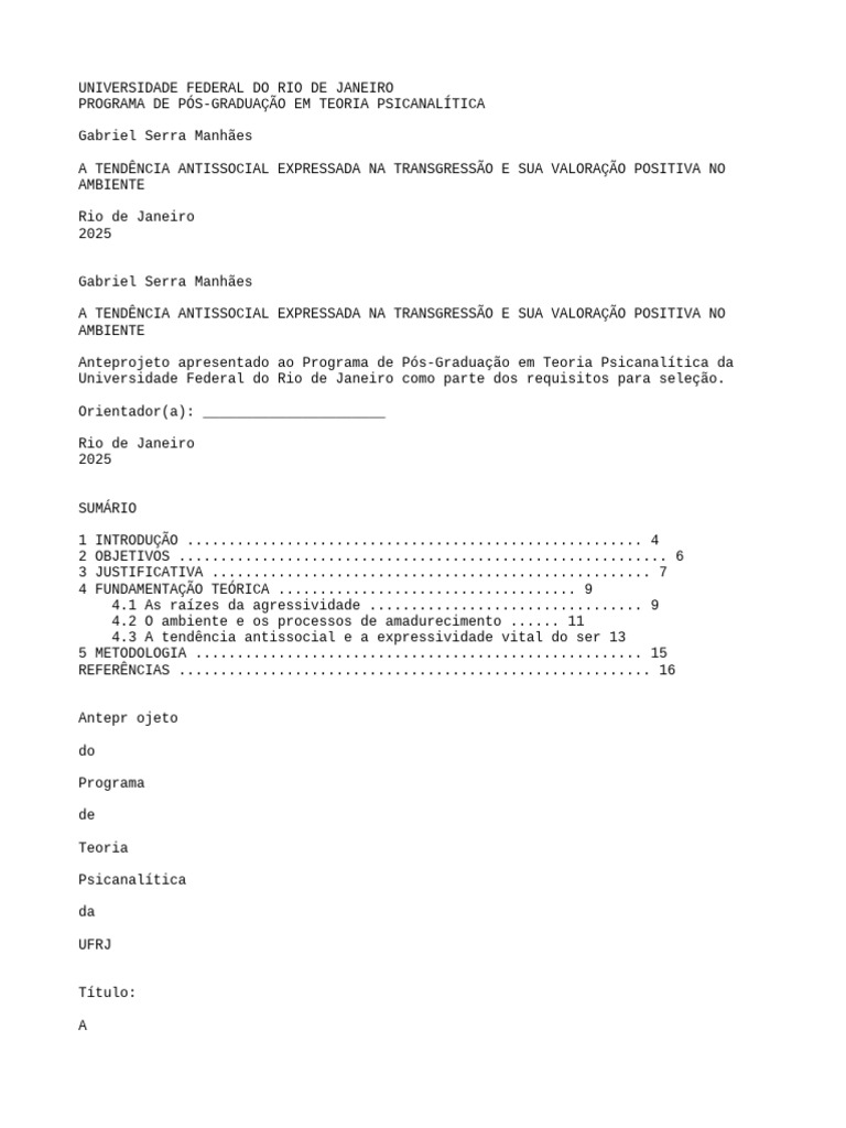 Antissocialidade e Transgressão Positiva | PDF | Agressão | Psicanálise