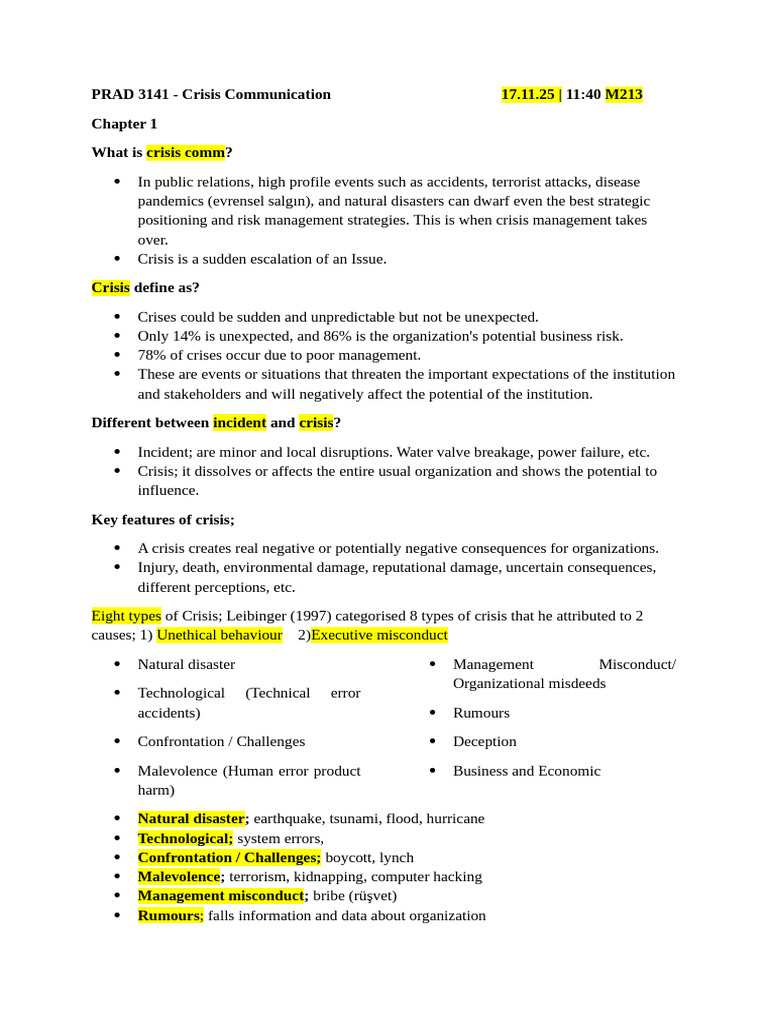 Crisis Comm | PDF | Risk | Crisis Management