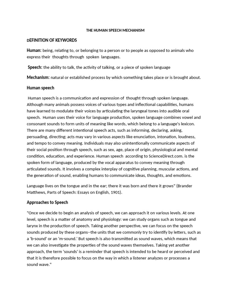 Understanding the Human Speech Mechanism | PDF | Speech | Human Voice