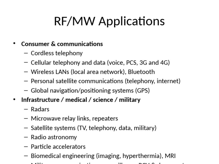RF MW Applications From Image | PDF
