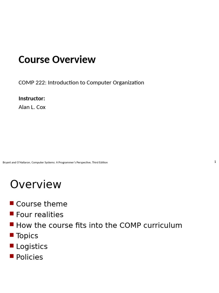 01 Overview | PDF | Computer Program | Programming