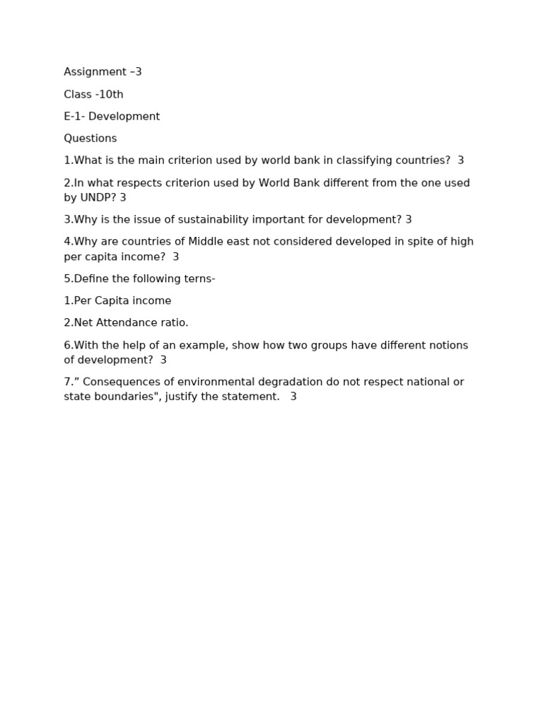 Assignment 3 - 10th Development | PDF