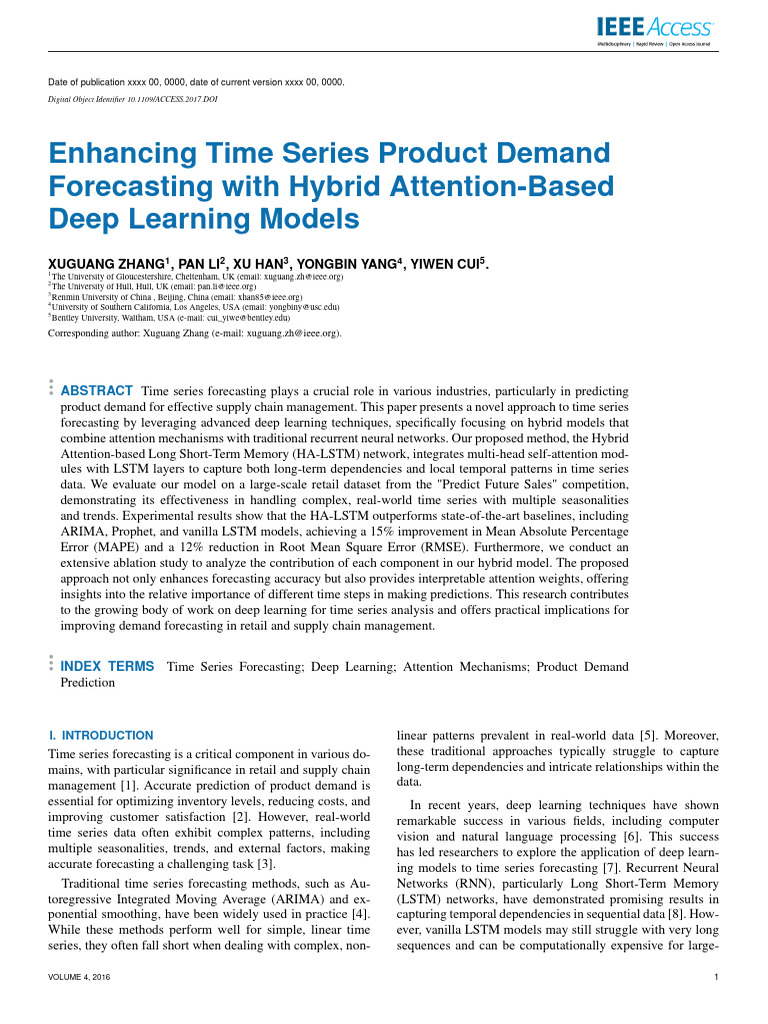 Hybrid Attention-Based Demand Forecasting | PDF | Deep Learning ...