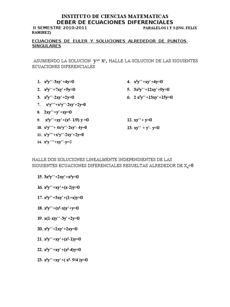 2b 2b 2bdeber Ecuaciones Euler Y Puntos Singulares