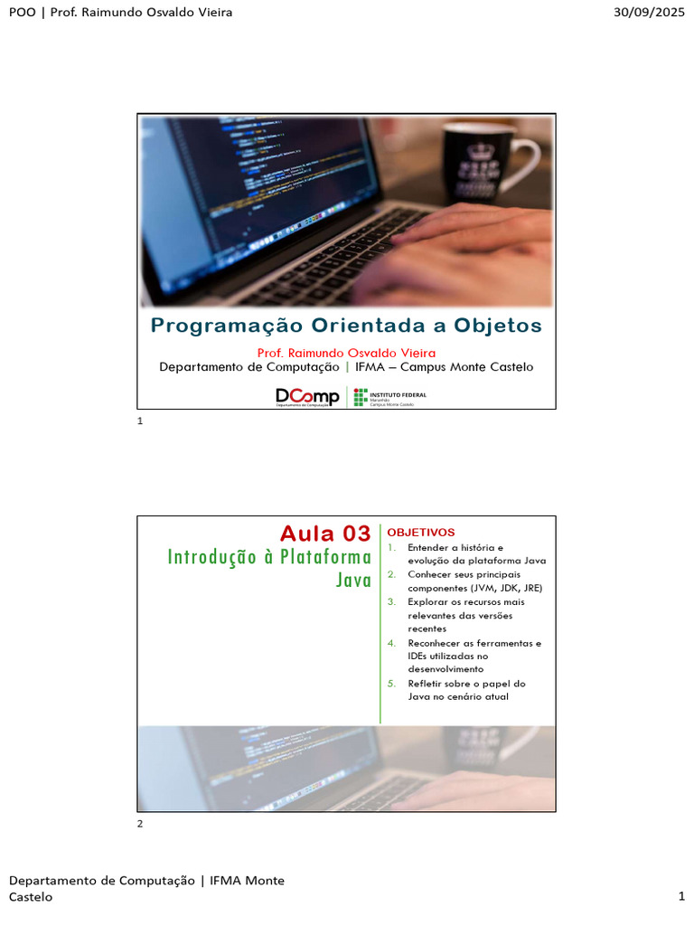 POO Aula03 | PDF | Java (linguagem de programação) | Java (plataforma ...