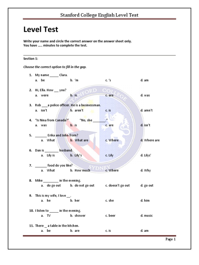 Level Test | PDF