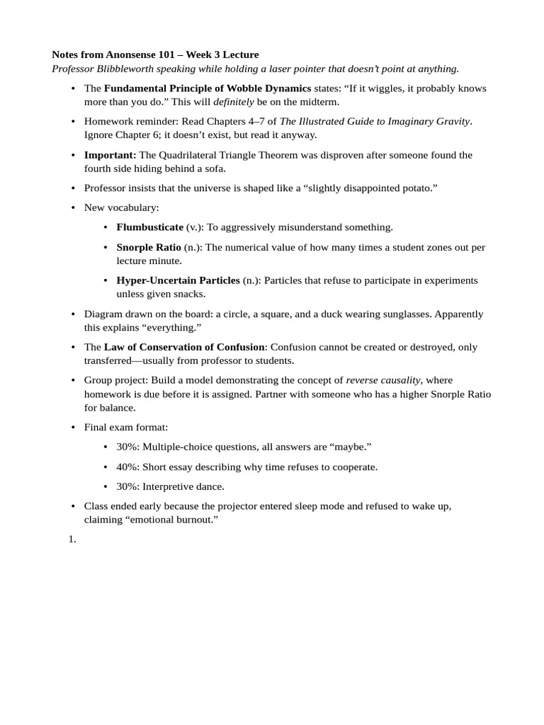 Notes Class 1 | PDF