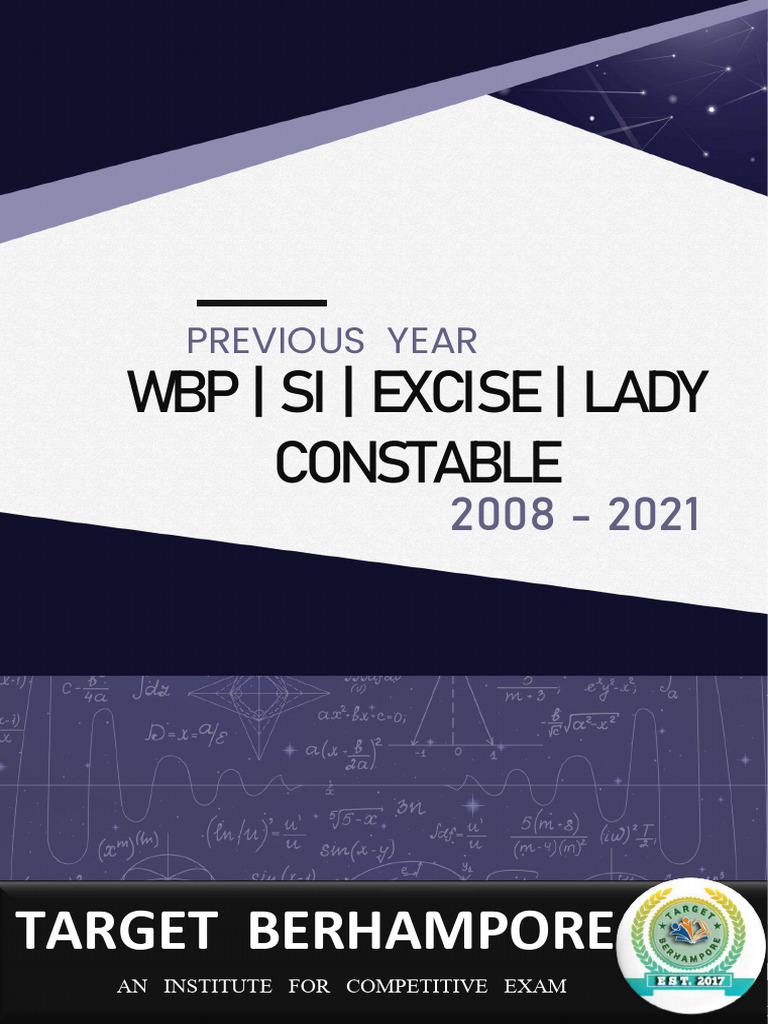 WBP SI Constable Excise Math Papers | PDF | Elementary Geometry ...