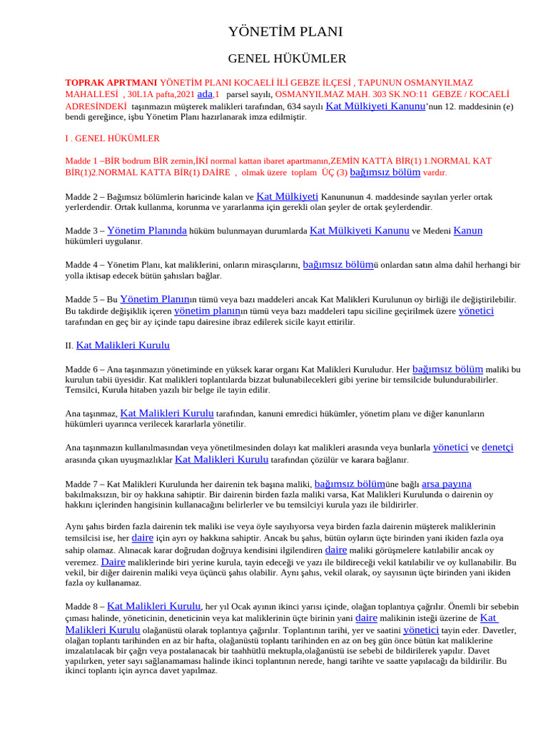 Yöneti̇m Plani | PDF