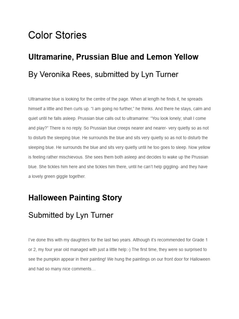 Color Stories: Painting with Kids | PDF | Yellow | Rainbow