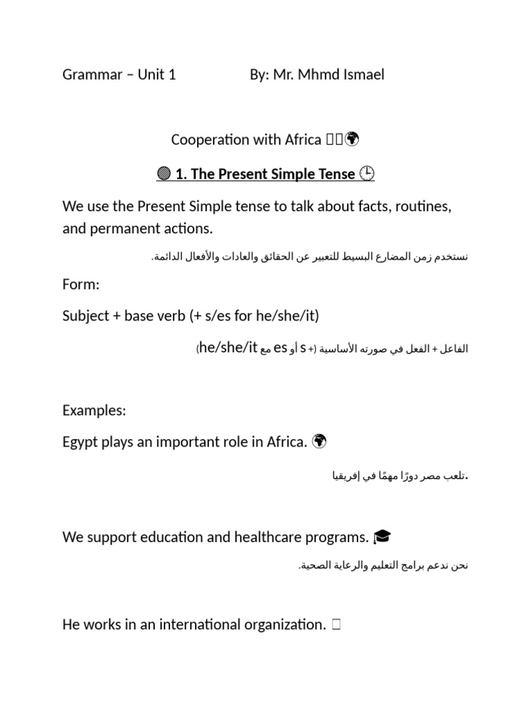 Unit 1 - Grammar | PDF
