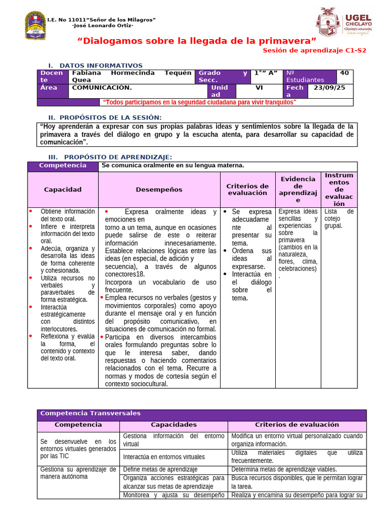 SESIÓN - COM - Dialogamos Sobre La Llegada de La Primavera | PDF ...