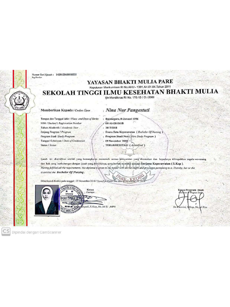 Ijazah Transkrip Nilai Pdf