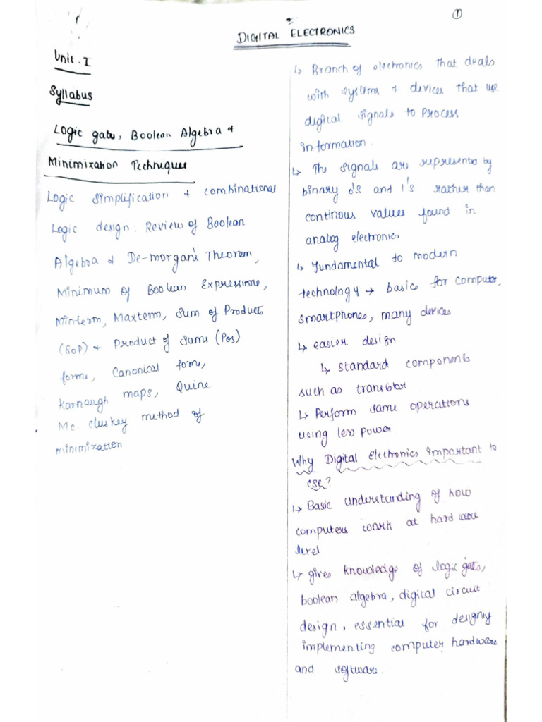 De Unit 1 Handwritten Notes | PDF