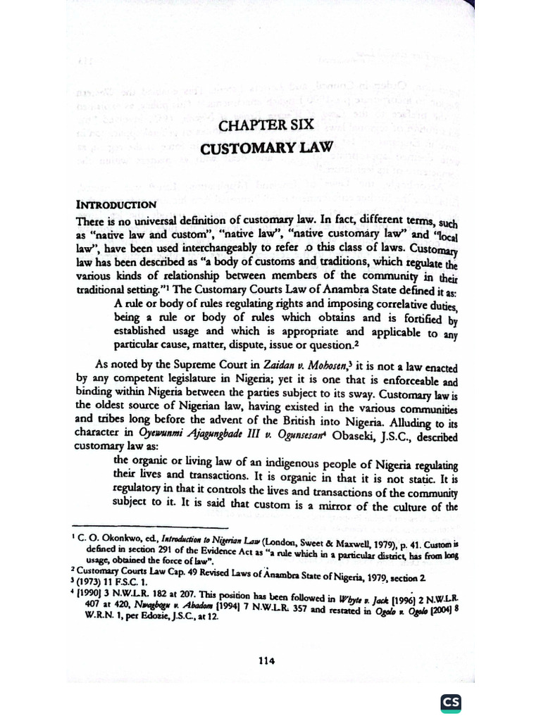 Customary Law | PDF