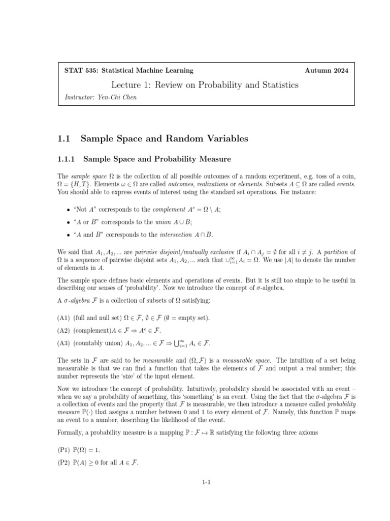 Lec1 Review | PDF | Bias Of An Estimator | Estimator
