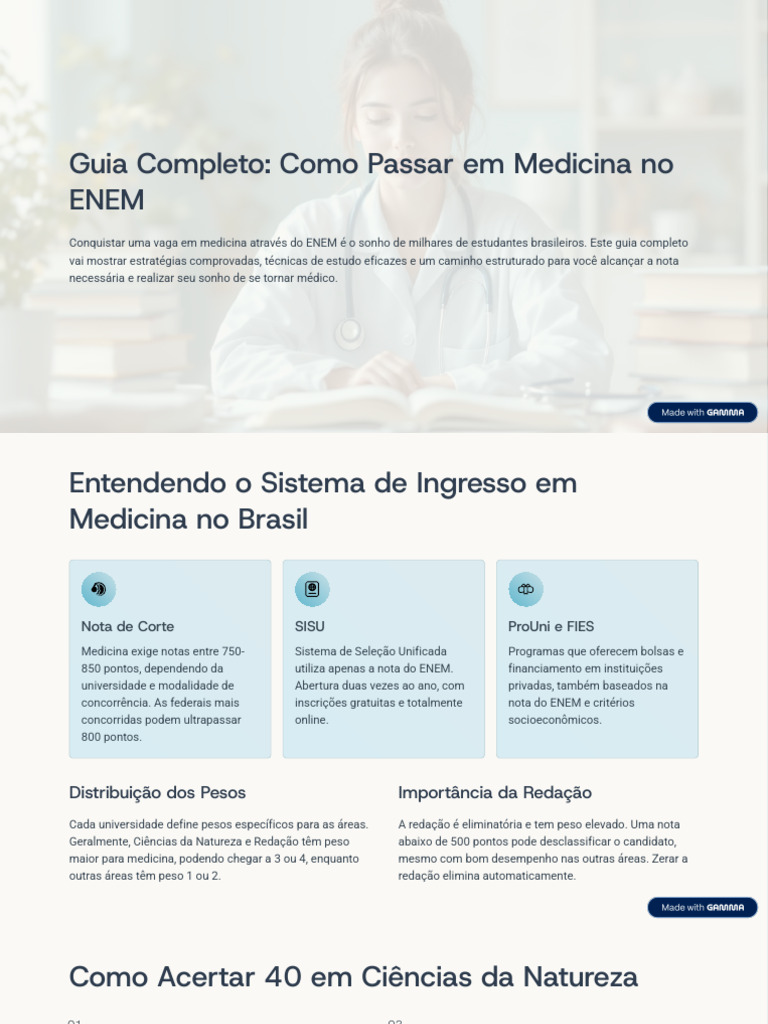 Guia para Passar em Medicina no ENEM | PDF | Sociologia | Biologia