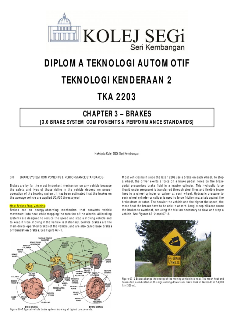 3.0 Brake System Components & Performance Standards PDF Brake