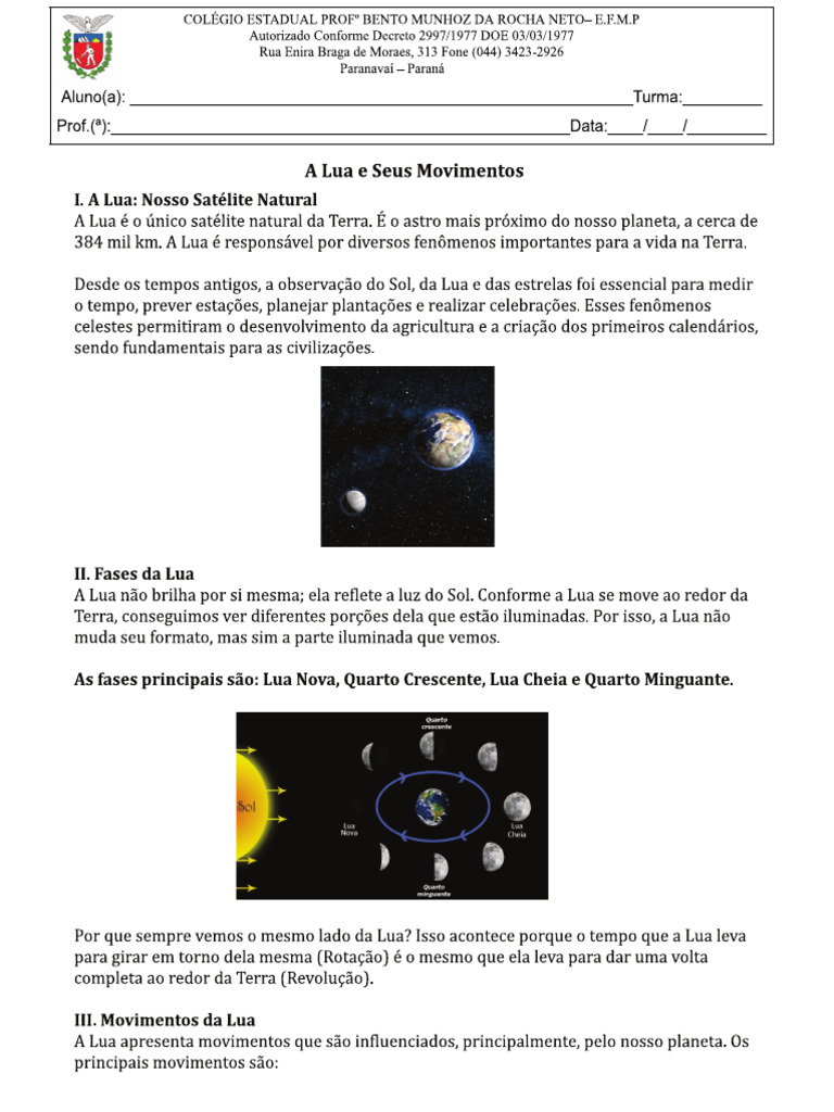 8c Lua e Seus Movimentos | PDF