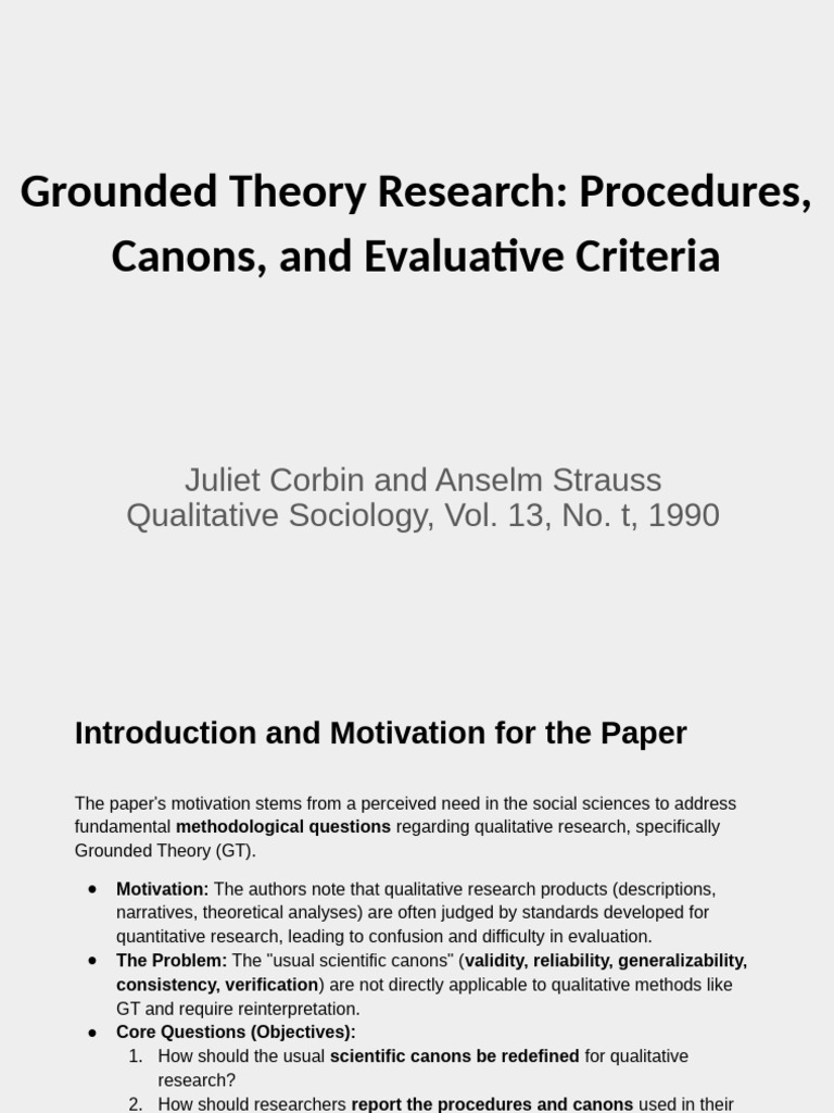 Grounded Theory in Qualitative Research | PDF | Qualitative Research ...