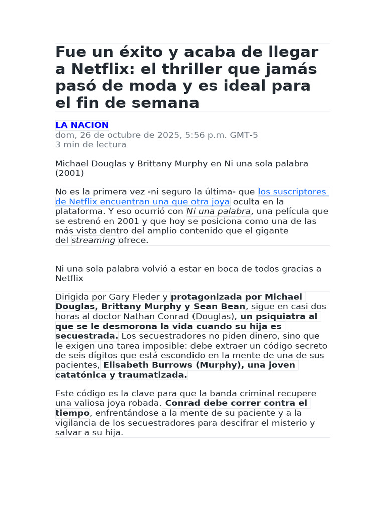 Fue Un Éxito y Acaba de Llegar A Netflix | PDF