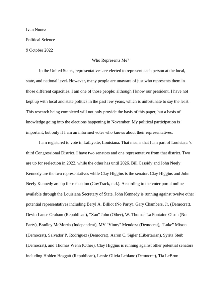 Understanding Louisiana Election Representatives | PDF | Elections ...
