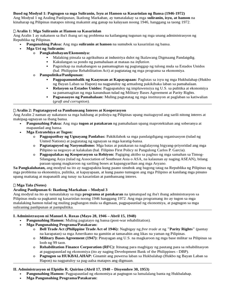 Notes in AP Quarter 3 | PDF