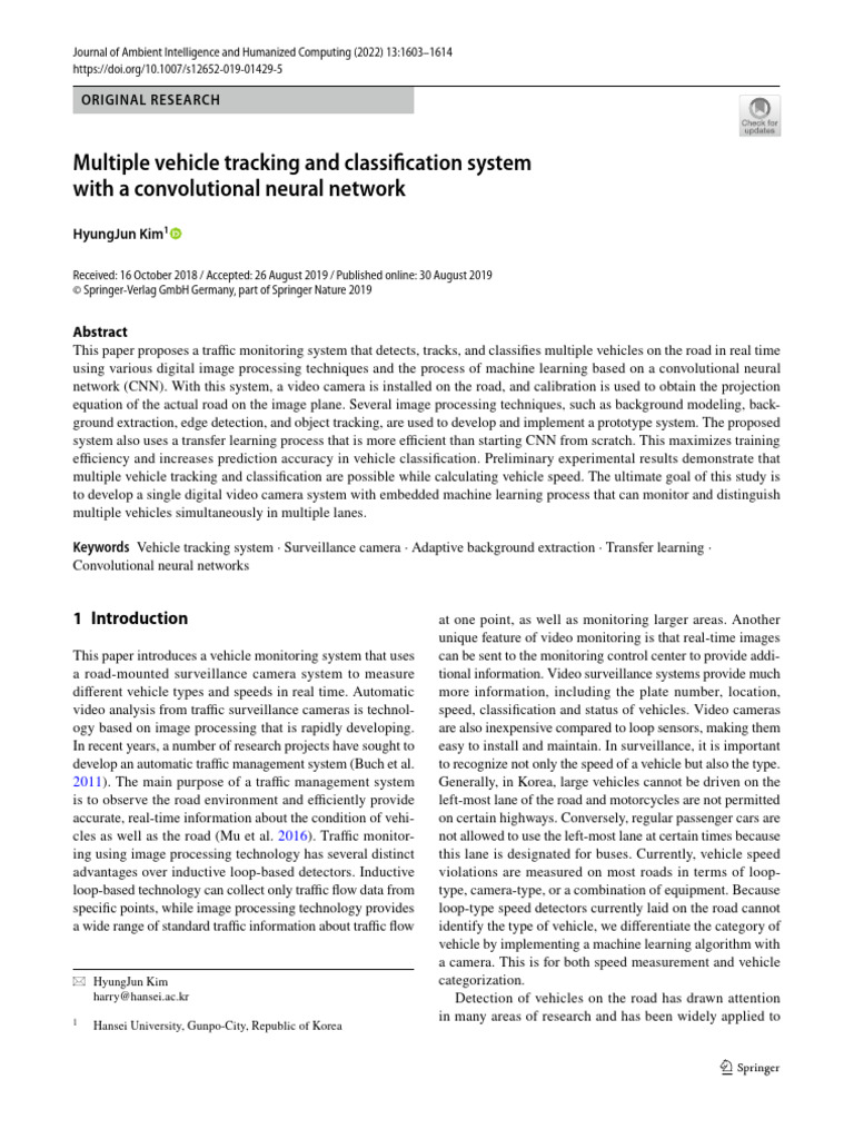 Vehicle Tracking and Classification System | PDF | Computer Vision ...