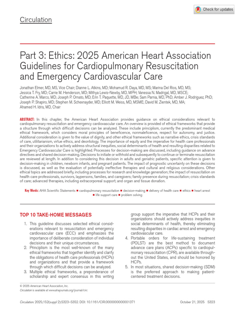 2025 AHA Ethical Guidelines for CPR | PDF | Cardiopulmonary ...