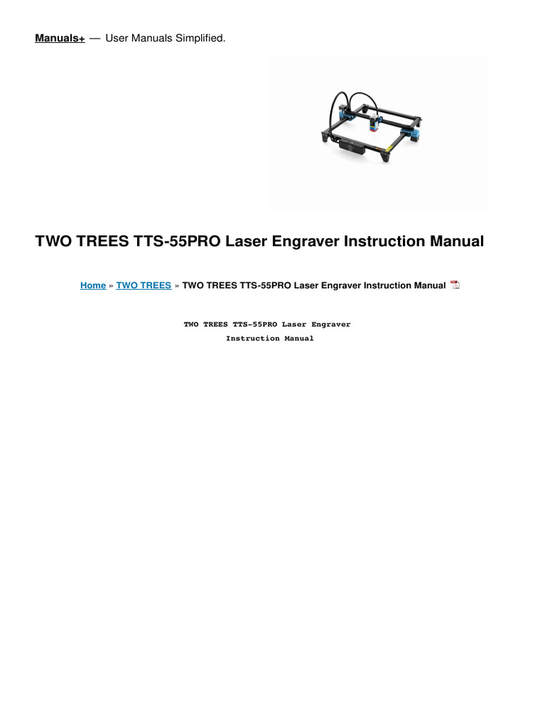 TTS-55PRO Laser Engraver Manual | PDF | Usb | Usb Flash Drive