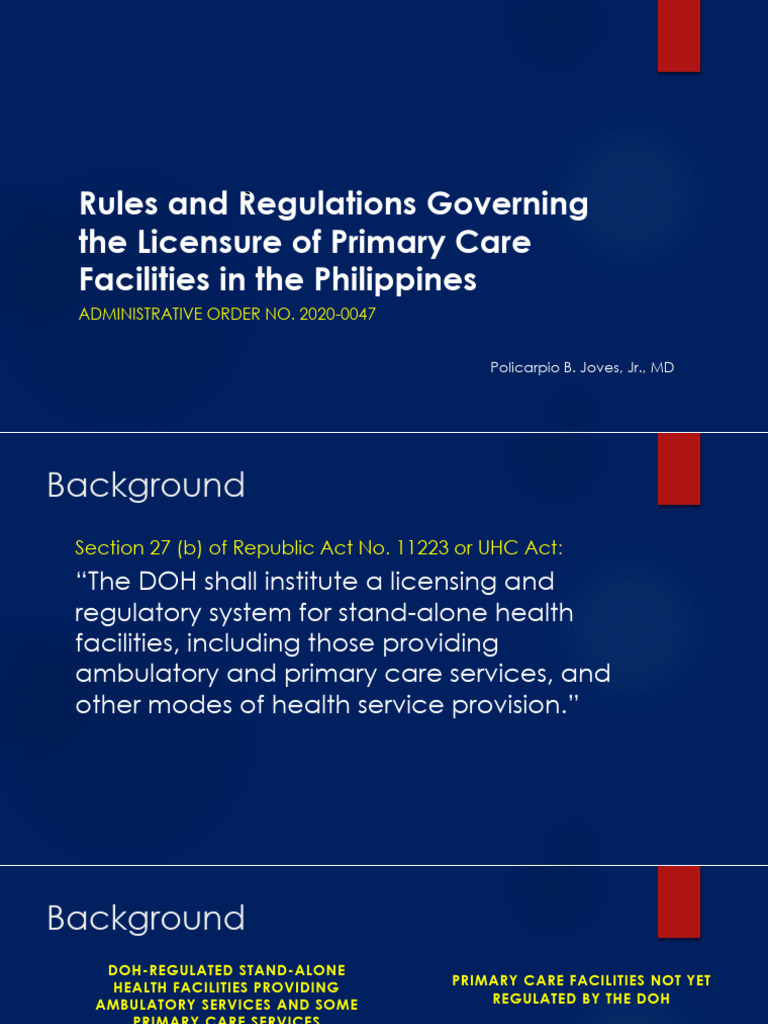 Licensing Rules for Primary Care Facilities | PDF | Regulatory ...