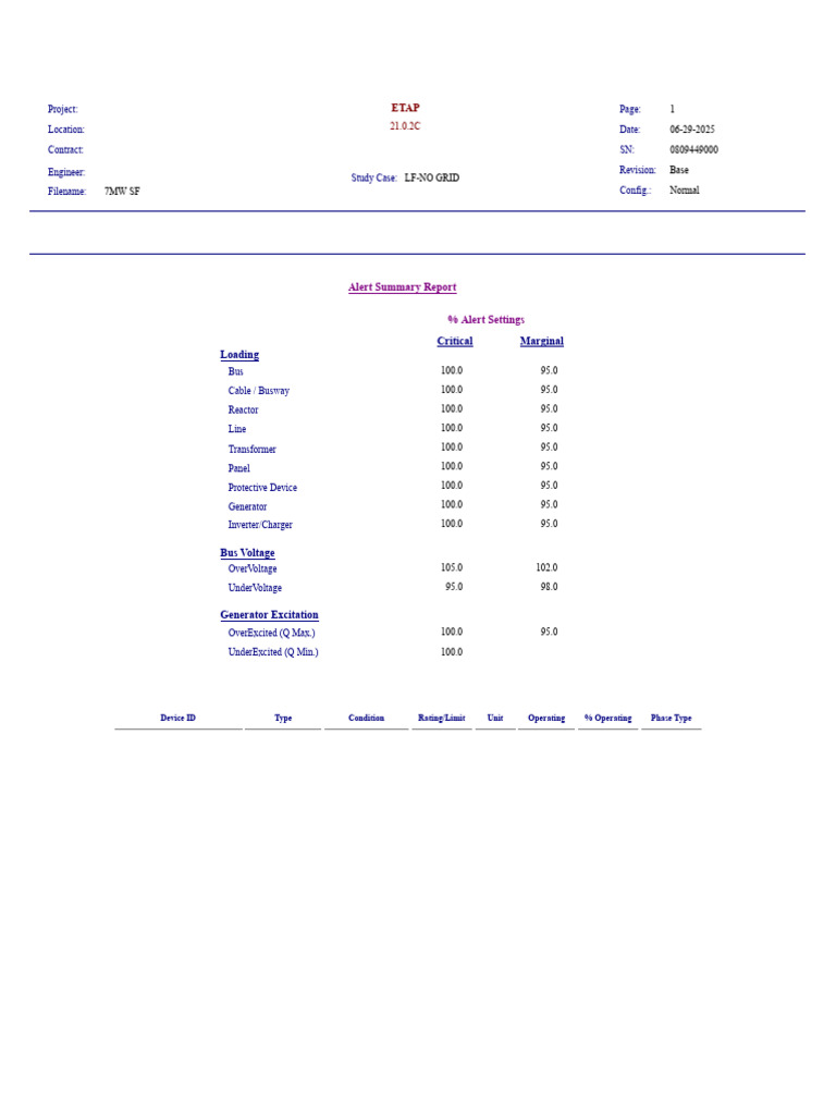 7mw Load Flow Report | PDF | Power Inverter | Transformer