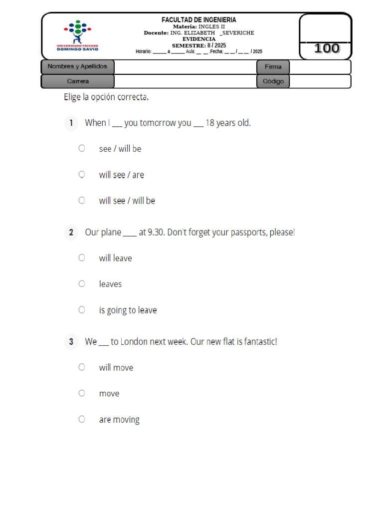Actividad 1 Am Ingles II 2025 | PDF