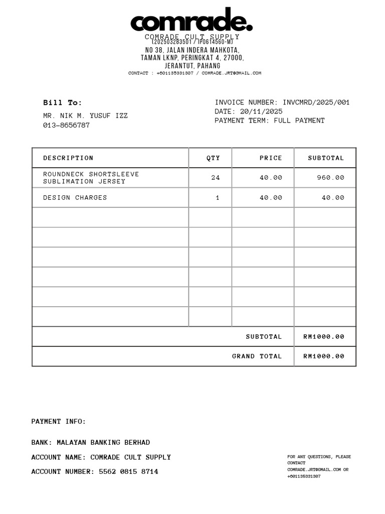Invoice Cmrd (1) | PDF
