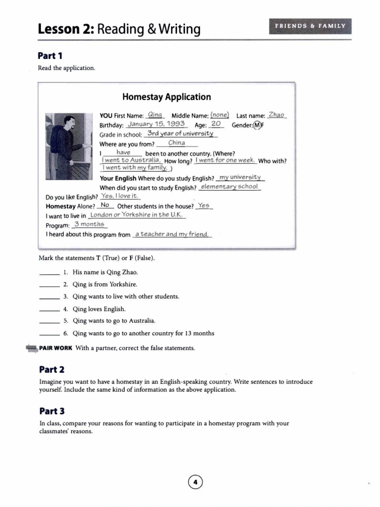 Homestay Application: Qing Zhao's Profile | PDF