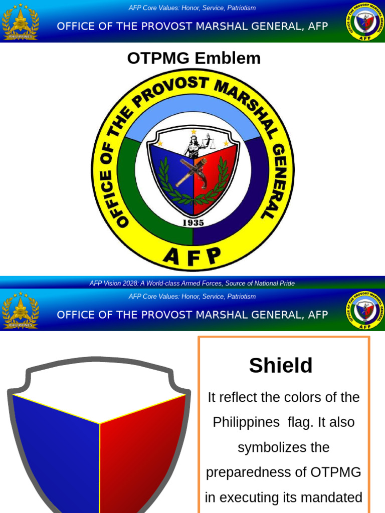 AFP Provost Marshal General Overview | PDF | Heraldry | Military
