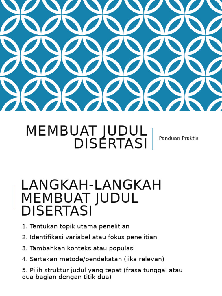 Cara Membuat Judul Tesis | PDF