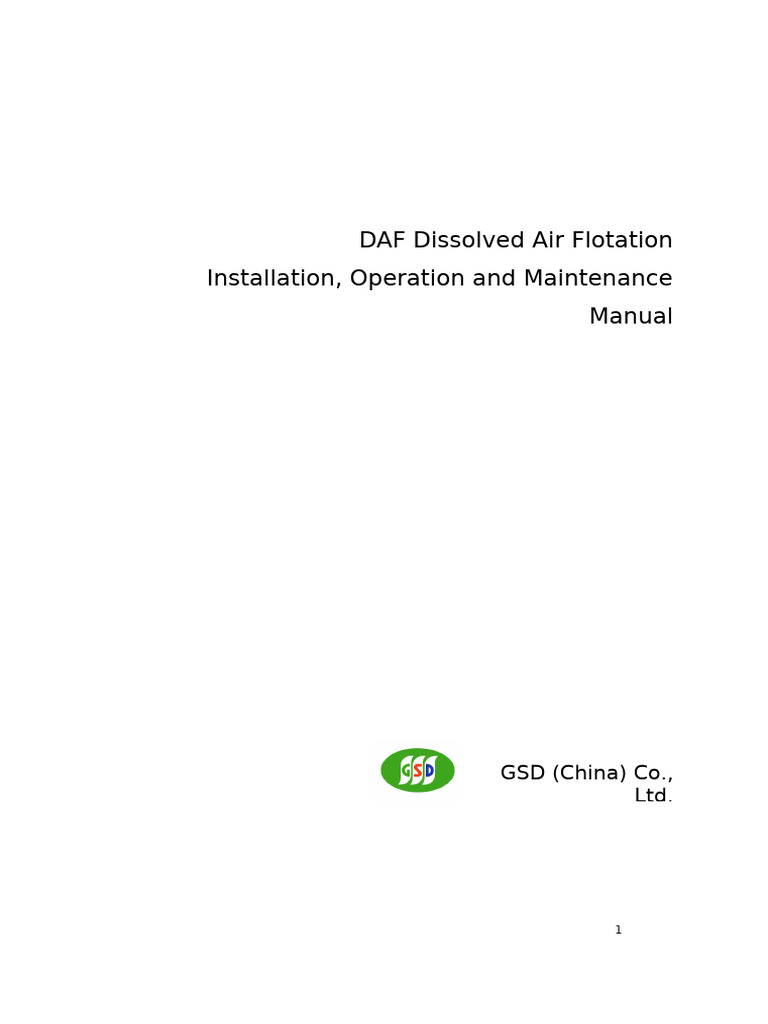 DAF System Installation & Maintenance Guide | PDF | Pump | Valve