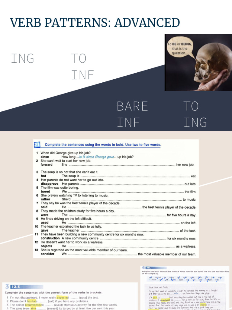 Advanced Verb Patterns Explained | PDF | Linguistics