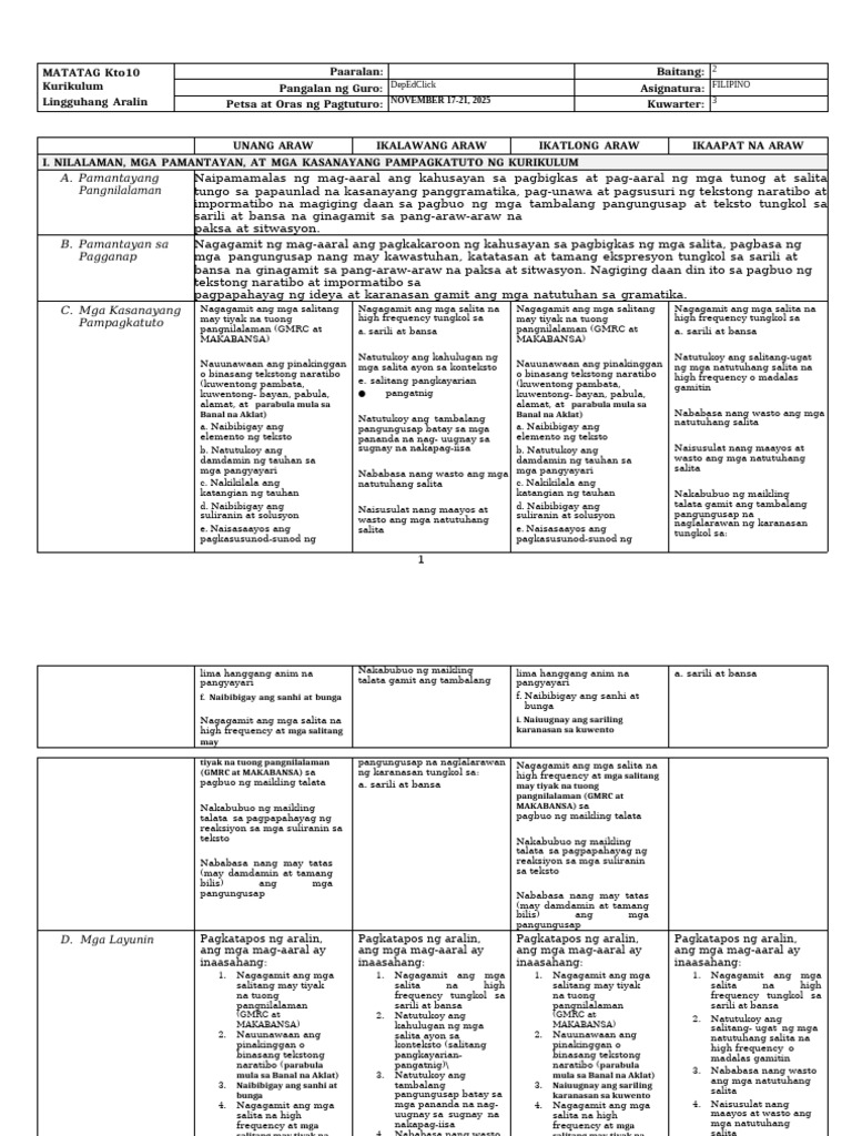 Fil 3 DLL - Q3 - W3 | PDF